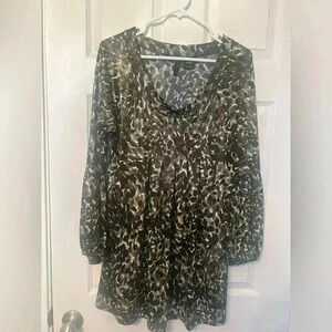 New Directions Leopard dress size large brown/black